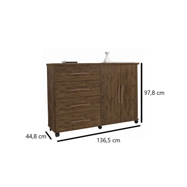 Cômoda Para Quarto 4 Gavetas Bali Amendoa Wood Primus