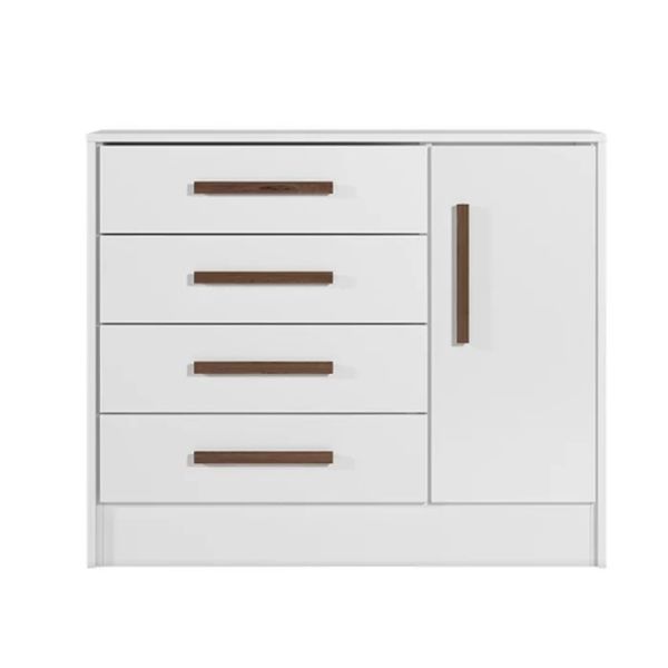 Cômoda Sapateira 1 Porta 4 Gavetas Q Encanto Branco Qmovi