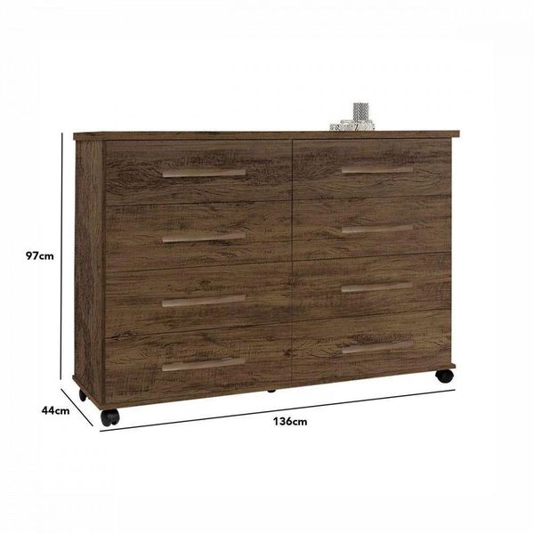 Cômoda 8 Gavetas Amendoa/Wood Jade Primus