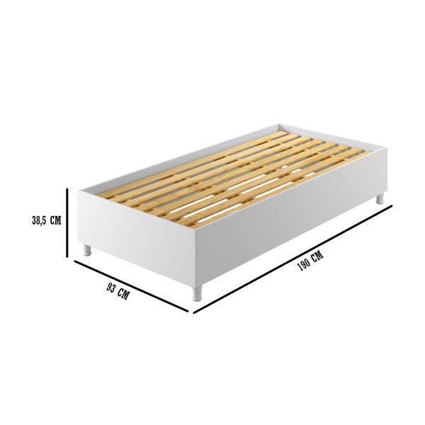 Base Box Solteiro Branca Siena kaiki