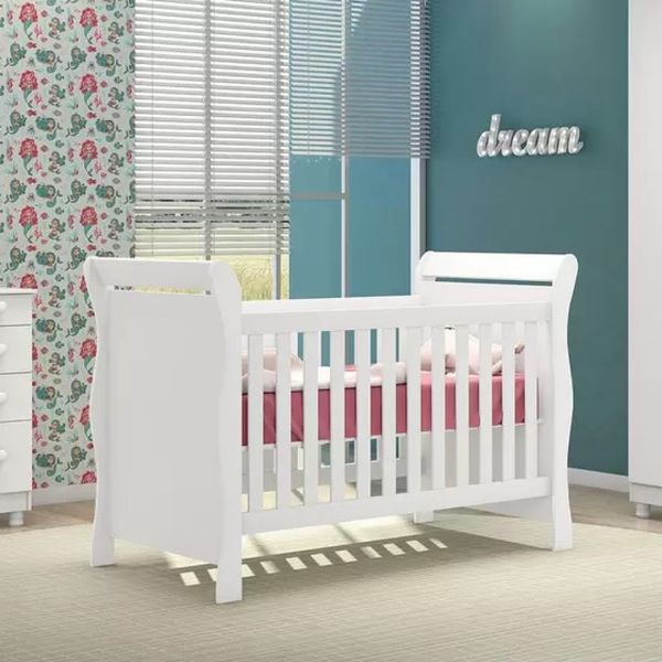 Berço Mini Cama Colonial Baby Amore Qmovi Branco