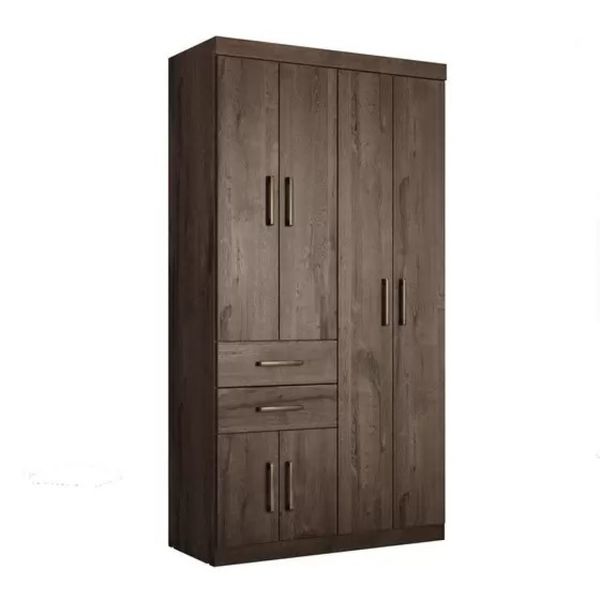 Guarda Roupa Solteiro Verona 6 Portas 2 Gavetas Ebano Santos Andira