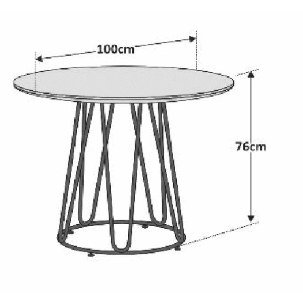 Mesa com 4 Cadeiras Napoli Base Omega Marrom Teixeira