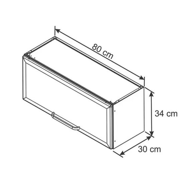 Armário de Cozinha Aéreo 1 Porta Itatiaia Tarsila IPH-80 Branco
