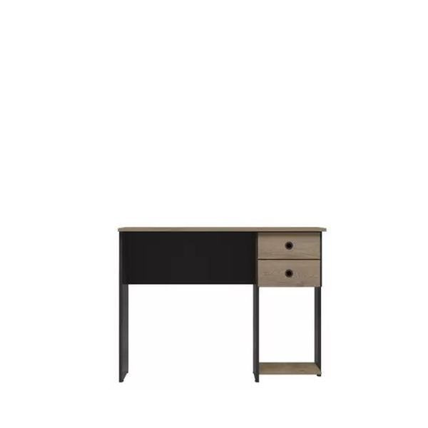 Escrivaninha 2 Gavetas 4115 Preto Fosco/Carvalho Qmovi