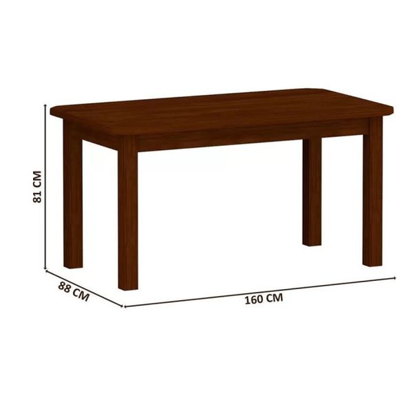 Mesa De Jantar Safira Com 6 Cadeiras Madeira Macica Castanho 160cm Nemargi