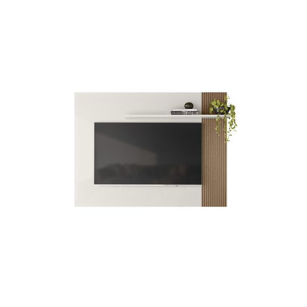 Painel Suspenso Demadero Para TV ate 40'' Off White/Ripado Madeira Nicioli
