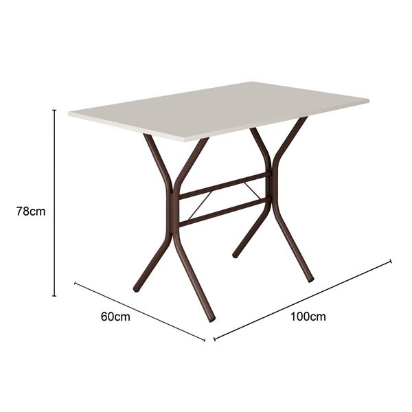 Mesa de Jantar com 4 Cadeiras Atlanta Base Cabo Frio Marrom Corten Teixeira