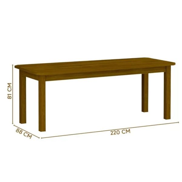 Mesa De Jantar Safira Com 10 Cadeiras Madeira Maciça Imbuia 220cm Nemargi