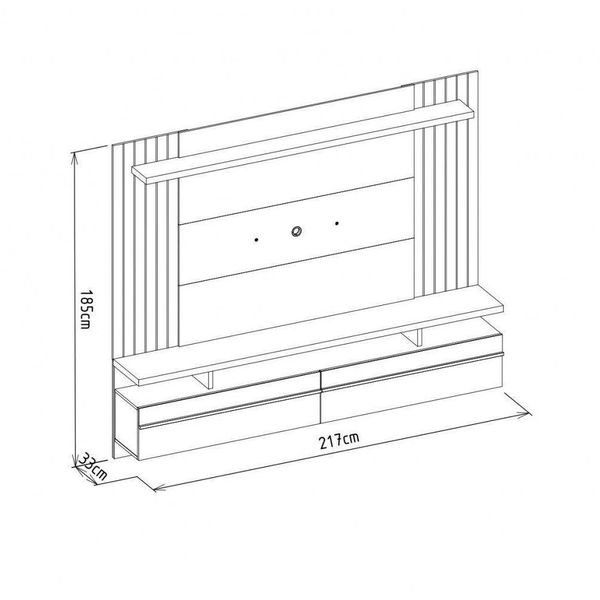 Painel para TV ate 65 Polegadas 2 Portas 2,20m Sao Luis Off White Nogueira Linea Brasil