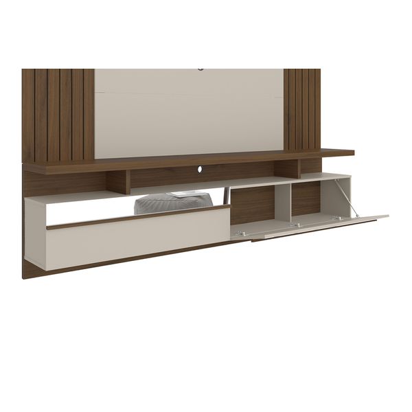 Painel para TV ate 65 Polegadas 2 Portas 2,20m Sao Luis Off White Nogueira Linea Brasil