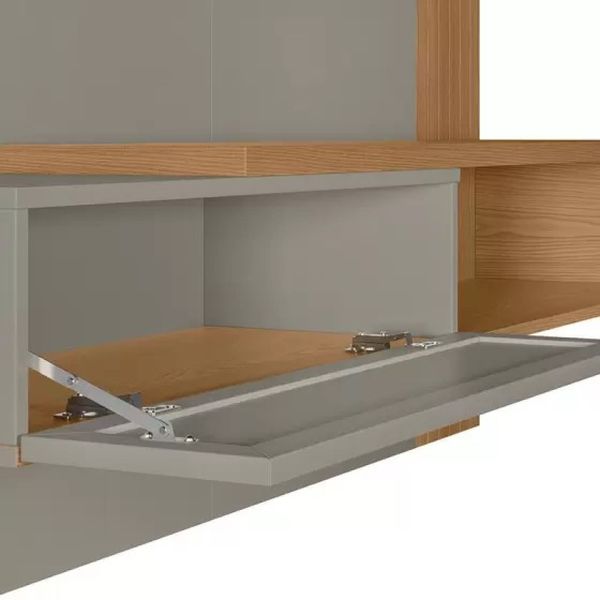 Painel Home para TV até 60" Pitanga Amendoa/Titanio Linea Brasil