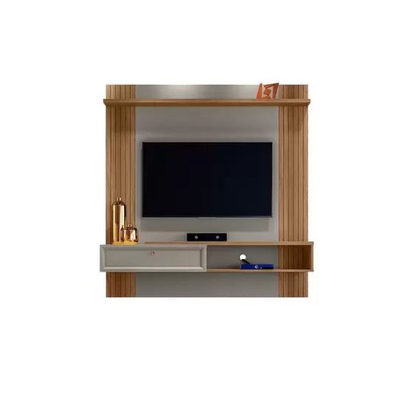 Painel Home para TV até 60" Pitanga Amendoa/Titanio Linea Brasil