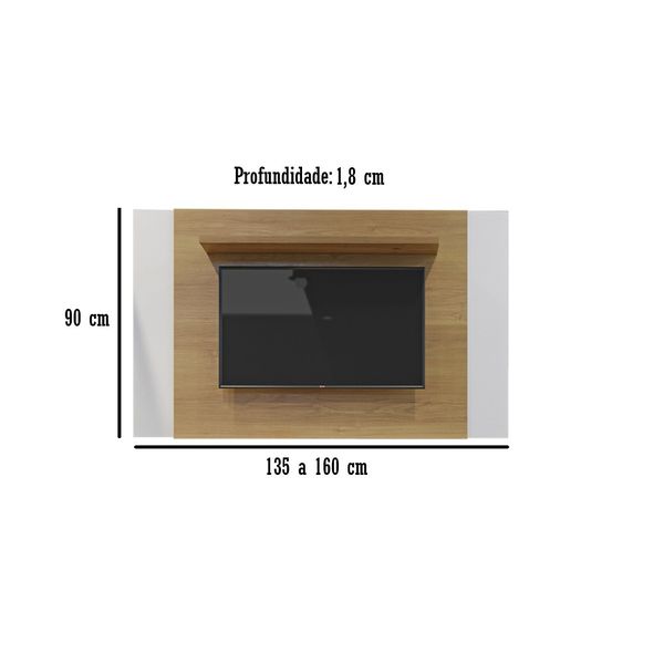 Painel para Tv até 50" Off white/Cinamomo America Valde Moveis