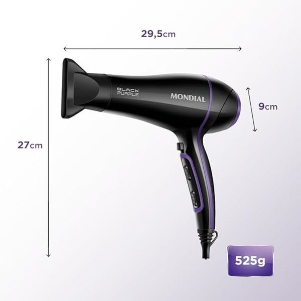 Secador de Cabelo Mondial Black Purple SCN-01 127V