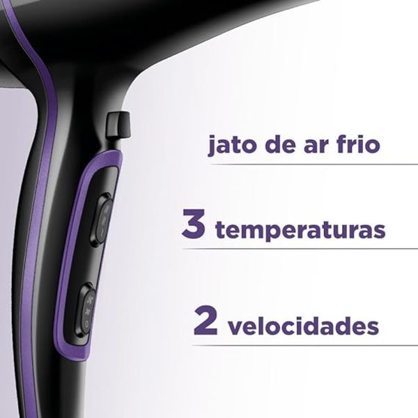 Secador de Cabelo Mondial Black Purple SCN-01 127V