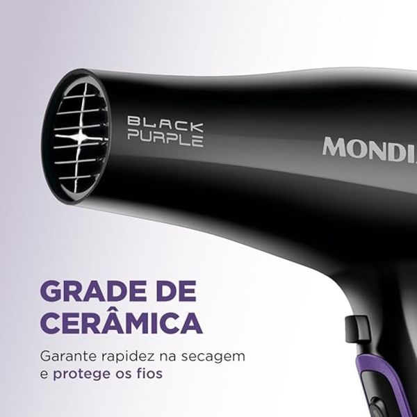 Secador de Cabelo Mondial Black Purple SCN-01 127V