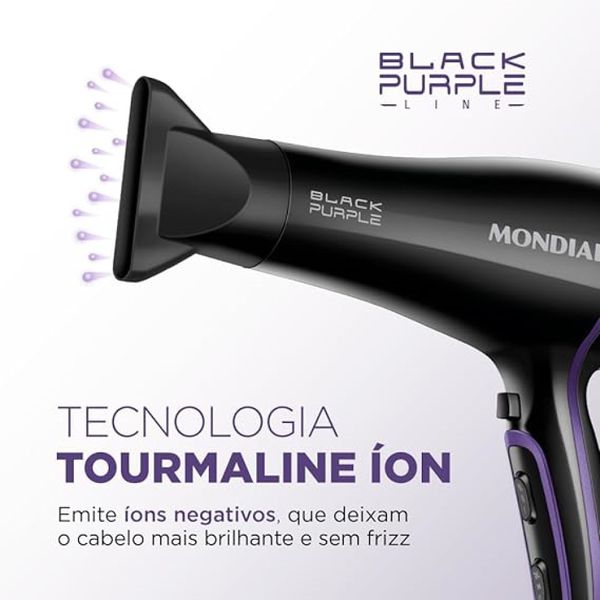 Secador de Cabelo Mondial Black Purple SCN-01 127V