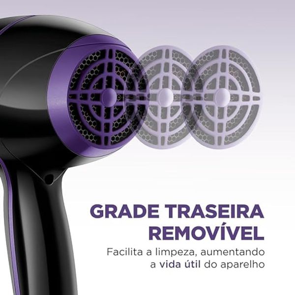 Secador de Cabelo Mondial Black Purple SCN-01 127V