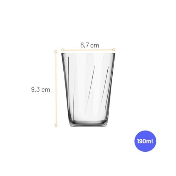 Jogo de Copos Nadir Colorex Amazon 190ml com 6 Unidades