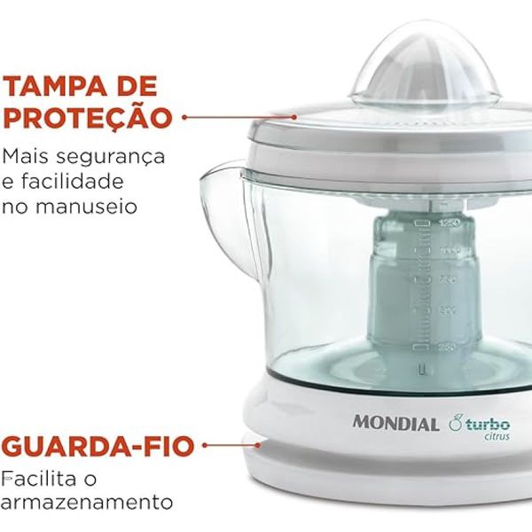 Espremedor de Frutas Mondial E01 Trubo Citrus 1,2L 127V