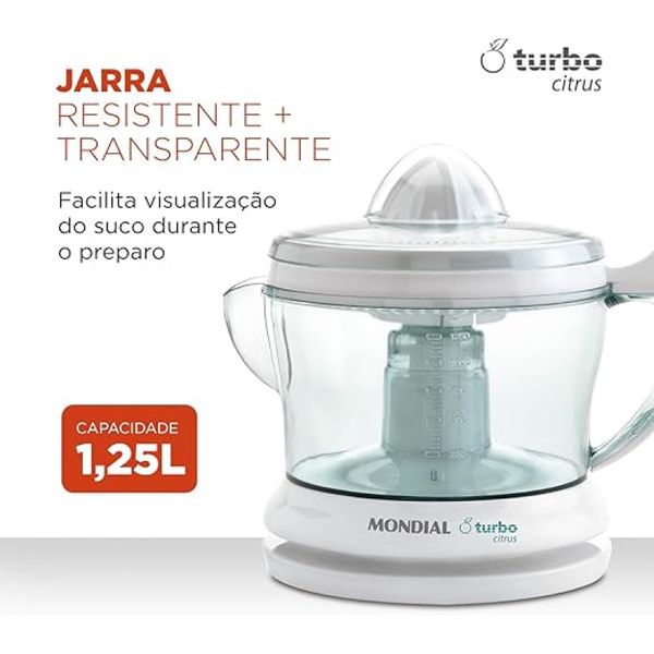 Espremedor de Frutas Mondial E01 Trubo Citrus 1,2L 127V