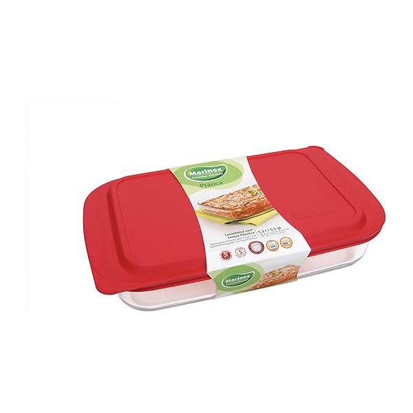 Assadeira Lasanheira com Tampa Retangular 5L Marinex