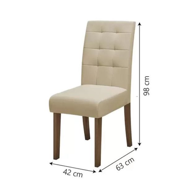 Conjunto de Mesa Sala de Jantar Dubai 4 Cadeiras 1,36m Carvalho/Off White Dobuê