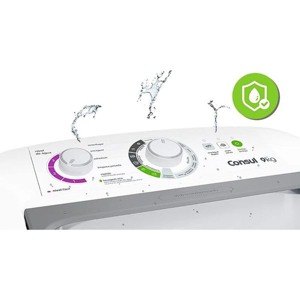Máquina de Lavar Consul CWB09ABANA 9kg Branca Dosagem Econômica e Ciclo Edredom 127V