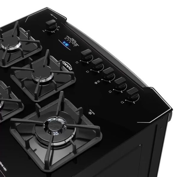 Fogão 5 Bocas Dako Diplomata Glass Style Inox Bivolt