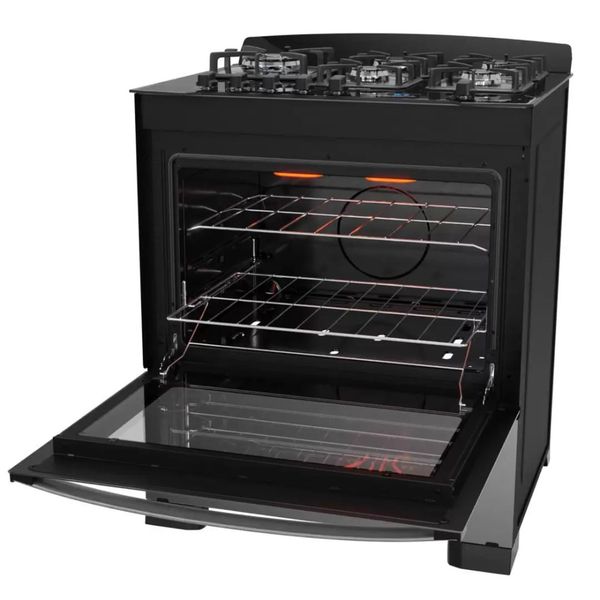 Fogão 5 Bocas Dako Diplomata Glass Style Inox Bivolt