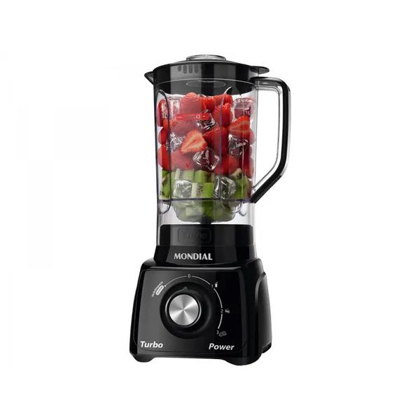 Liquidificador Mondial Turbo Power L-99 FB Preto com Filtro 3 Velocidades 220V