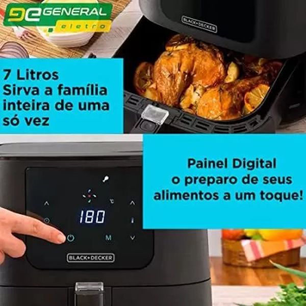 Fritadeira Eletrica Digital Sem Óleo AFD7QB Black Decker 127V