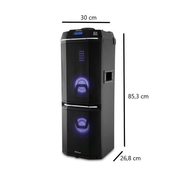 Caixa Acústica Philco PCX9000 Bluetooth, 700W RMS, USB, FM