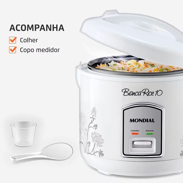 Panela Elétrica de Arroz Mondial Bianca Rice PE-10 Branca 127V