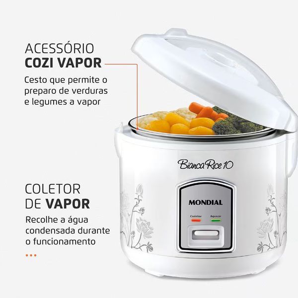 Panela Elétrica de Arroz Mondial Bianca Rice PE-10 Branca 127V