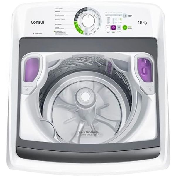 Máquina de Lavar Consul 15 kg Branca com Lavagem Econômica e Ciclo Edredom CWH15AB 127V