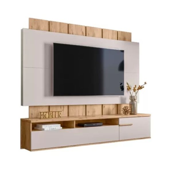Painel Suspenso para TV até 70" 2 Portas Teca Supremo
