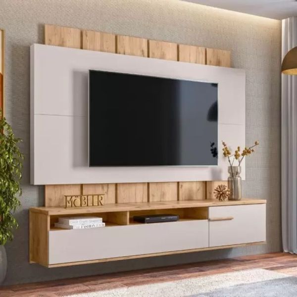 Painel Suspenso para TV até 70" 2 Portas Teca Supremo