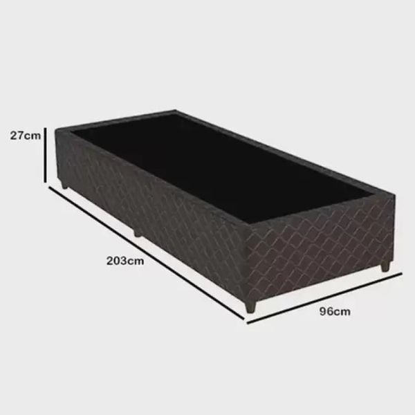 Cama Box Solteiro Gazin Poliéster 2,03x0,96 Preto