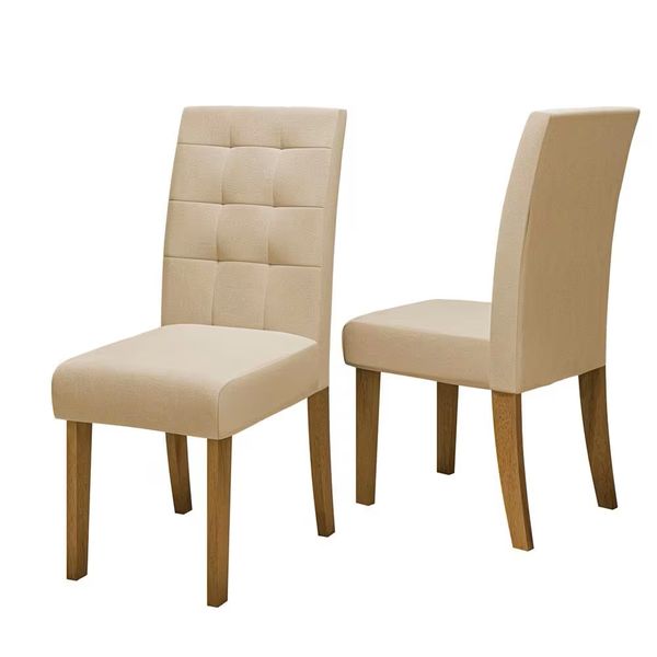 Conjunto Mesa de Jantar Dubai 6 Cadeiras Dobue Carvalho/Off White