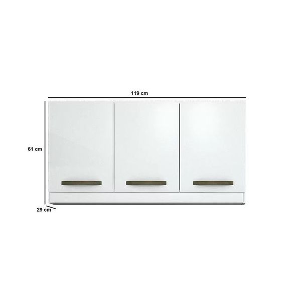 Armario De Cozinha Aereo Suspenso 3 Portas Diva