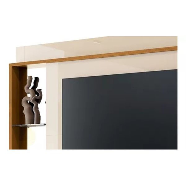 Estante Home Teather Para Tv até 75" Leni Off White/Cedro Edn Móveis