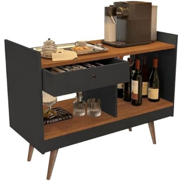 Aparador Bar Pés Palito JB 4064 Luxo Preto Nature