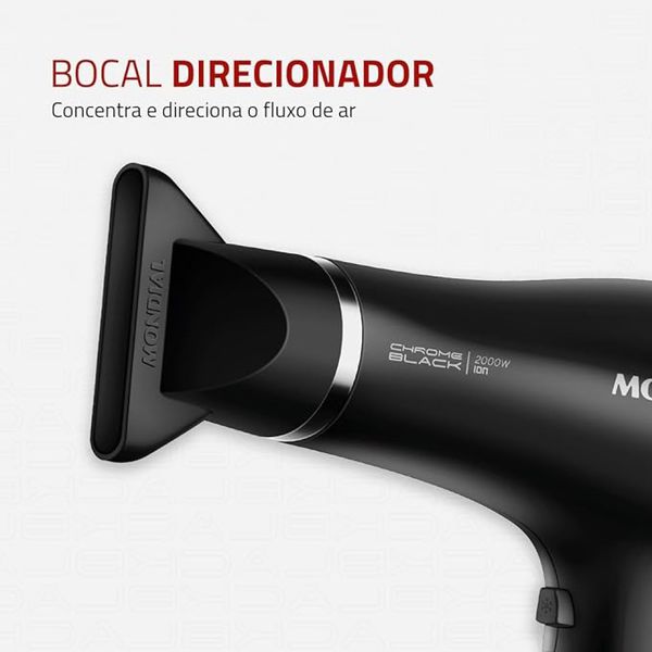 Secador de Cabelo Mondial Preto SCN-04 2000W 220V