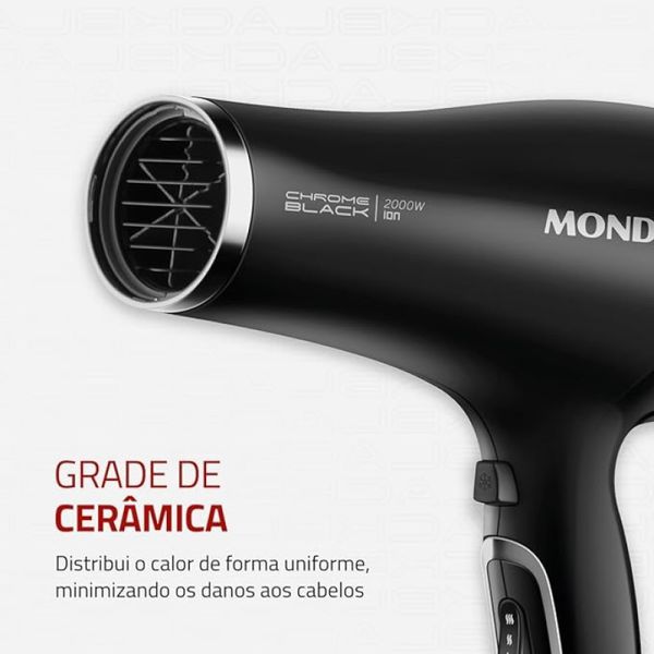 Secador de Cabelo Mondial Preto SCN-04 2000W 220V