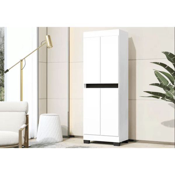Armário Multiuso Gael 2 Portas Branco/Preto Primus