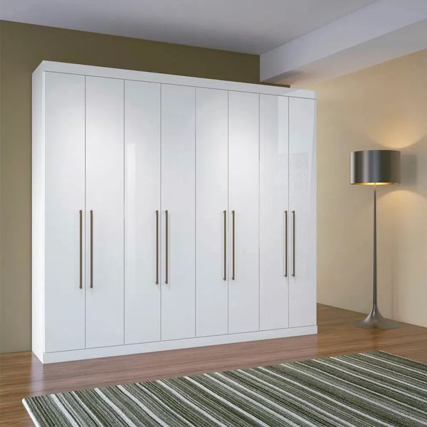 Guarda Roupa Casal 8 Portas 4 Gavetas Havana Master Vip 8.4 Branco Santos Andira