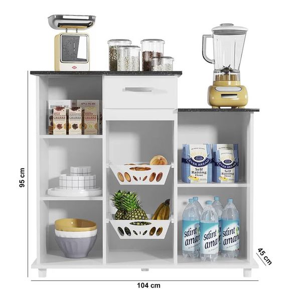 Balcão Multiuso Bianca com Fruteira Branco Nicioli