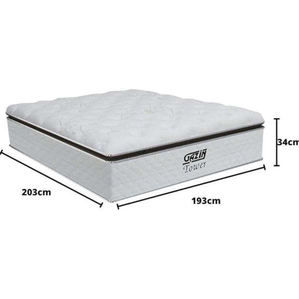 Colchão King Size 2,30x1,93 Mola Tower Branco Gazin